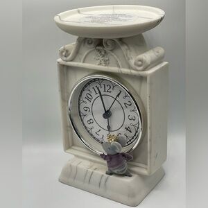 Bath & Body Works 2022 Christmas Clock Marble Pedestal Candle Holder w/ Mouse